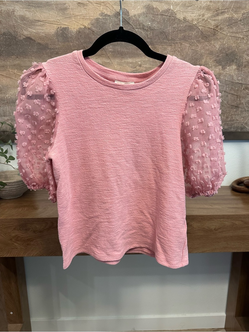 Anthropologie Maeve Blush Pink Textured Knit Top
